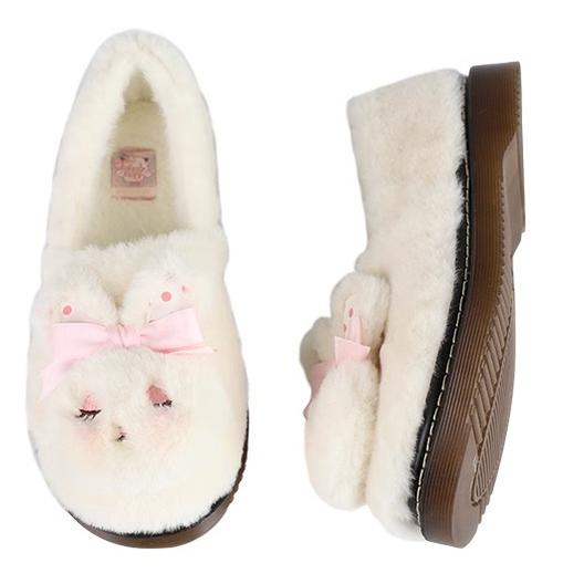 Sheep Puff - Rabbit Fur - Sweet Lolita Shoes Plush Rabbit Winter Lolita Shoes