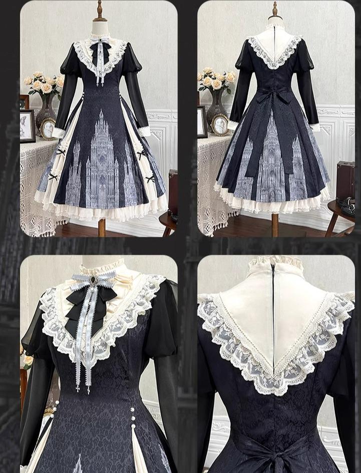 Letters from Unknown Star - Church Bell - Elegant Lolita OP Dress Long Sleeve Spring Autumn