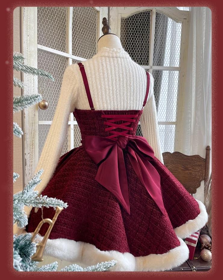Tan Tuan - Winter Lolita Dress New Year Lolita JSK Plush Cape Set