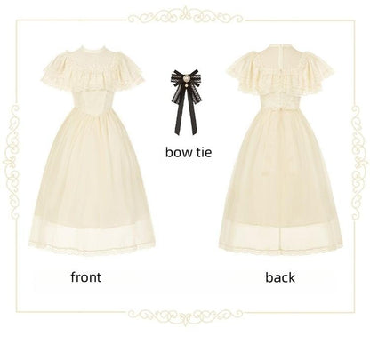 With PUJI - Morning Mist Estate - Twins Classic Lolita OP Dress, Edward Collar