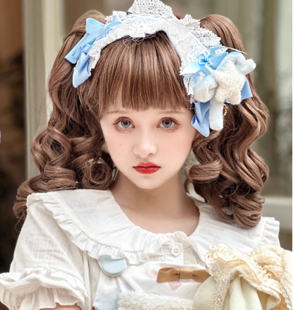 RainbowMe - Sweet Lolita Wig Long Curly Ponytail Multicolor