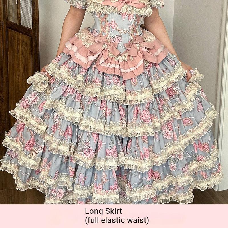 Sweet Wood - Jewel Rose - Plus Size Sweet Lolita Skirt Set in Separate Pieces