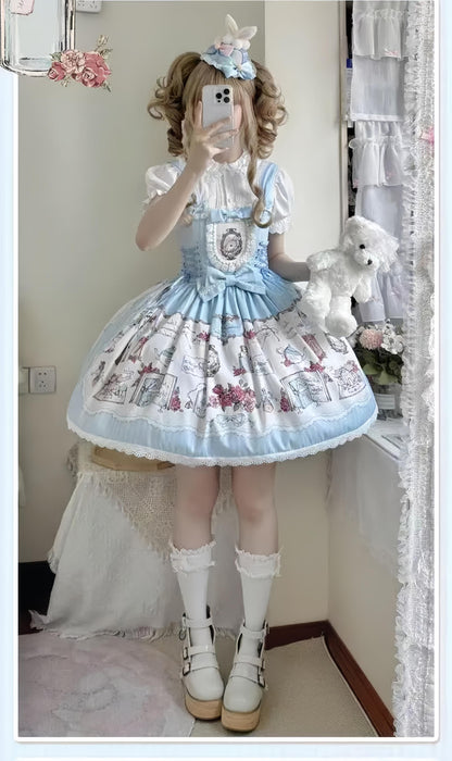 MeowMeow - Rabbit Collection Box - Bunny Print Kawaii Lolita JSK Dress, 3 Colors
