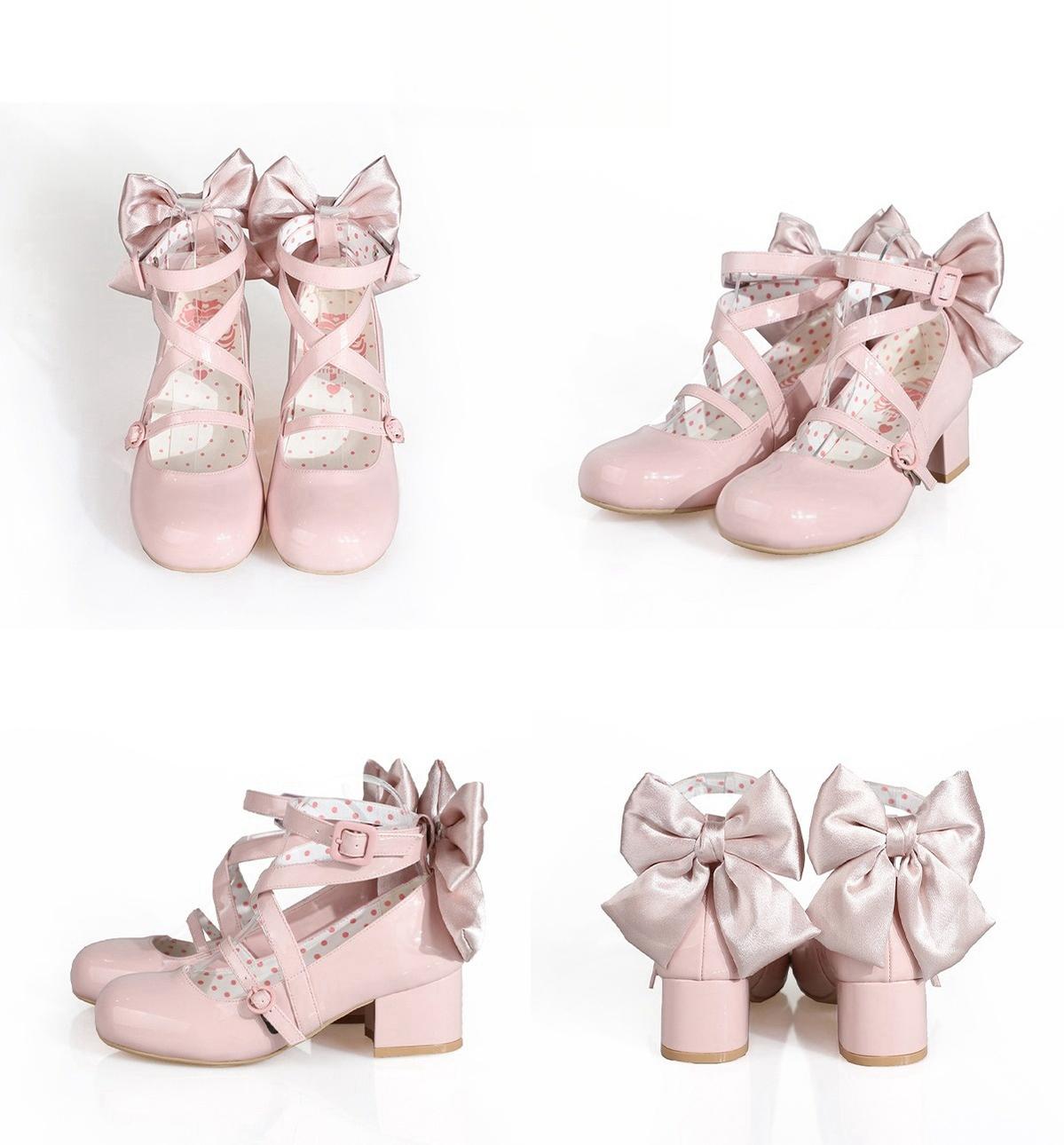 MODO - Follow in the Moonlight - Sweet Lolita Round Toe Shoes with Large Bow