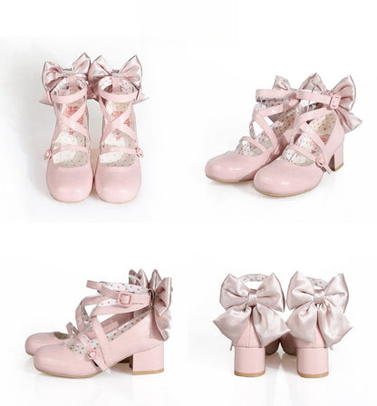 MODO - Follow in the Moonlight - Sweet Lolita Round Toe Shoes with Large Bow