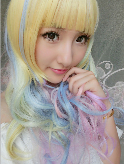 Piaoliujia - Japanese Gradient Rainbow Color Lolita Wig