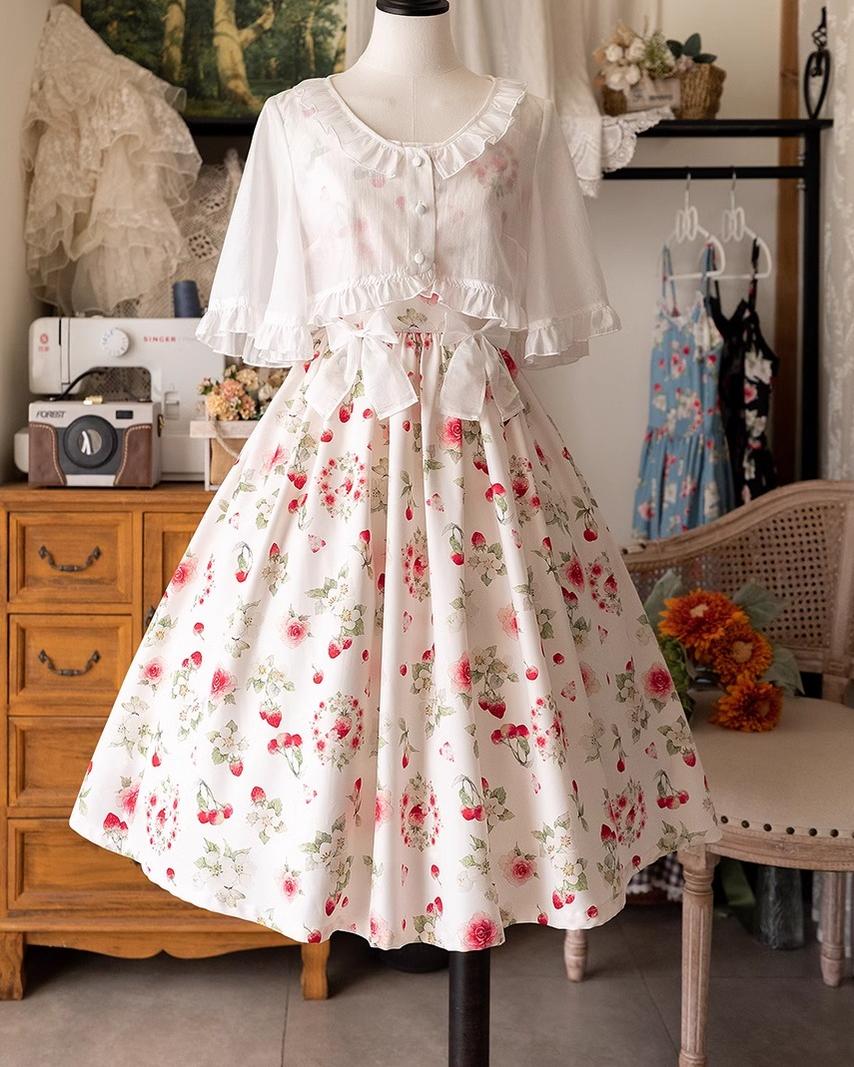 Forest Wardrobe - Summer Berry Picture Book - Elegant Lolita Thin Cardigan Ruffled Sleeve Innerwear Solid Color