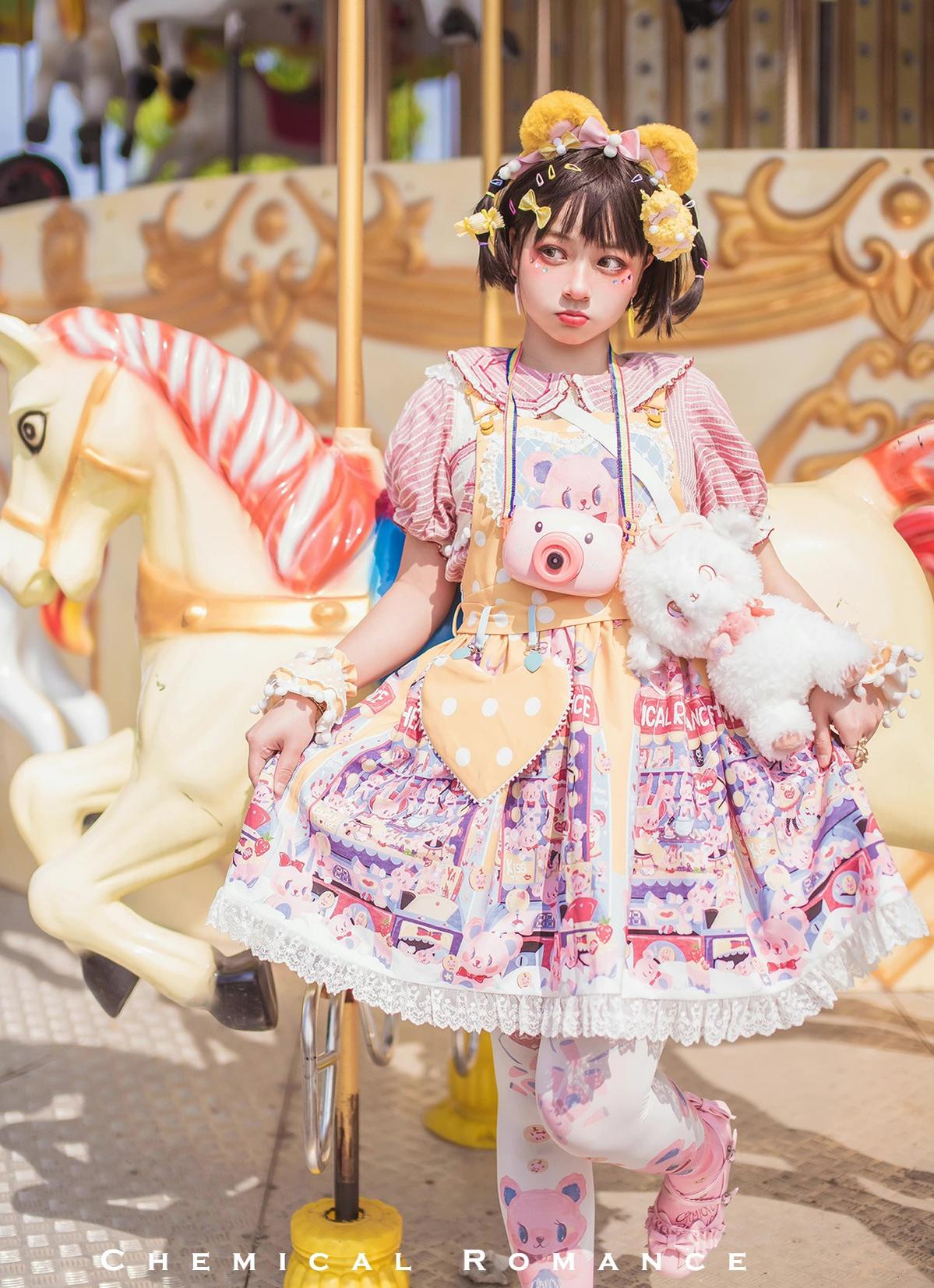 Chemical Romance - Sweetheart Doll Machine - Sweet Lolita Printed Salopette