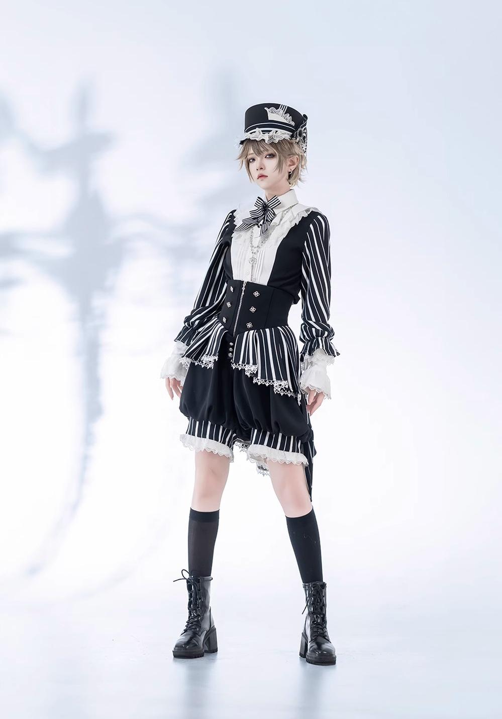 Princess Chronicles - Fancy Trick - Ouji Lolita Long Sleeve Shirt Vintage Shorts Suit