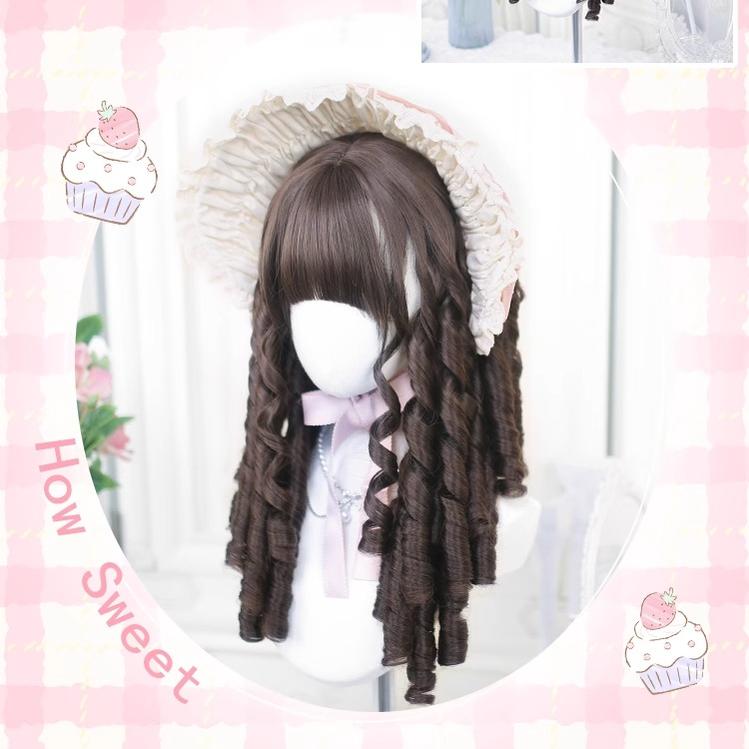 Dalao Home - Classic Brown Lolita Wig with Roman Roll