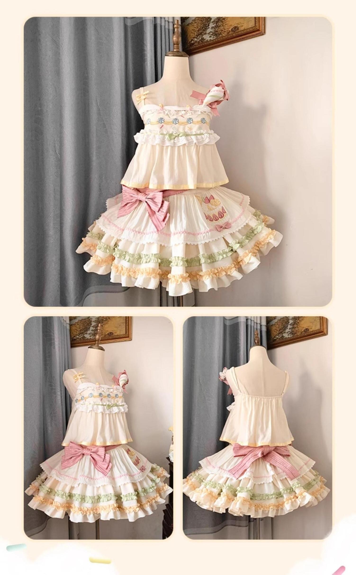 Mewroco - Decorative Cake - Sweet Lolita JSK Camisole Jumper Dress
