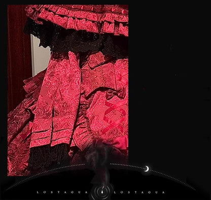 Lost Aqua - Vintage Lolita Dress Set, Cotton Shirt