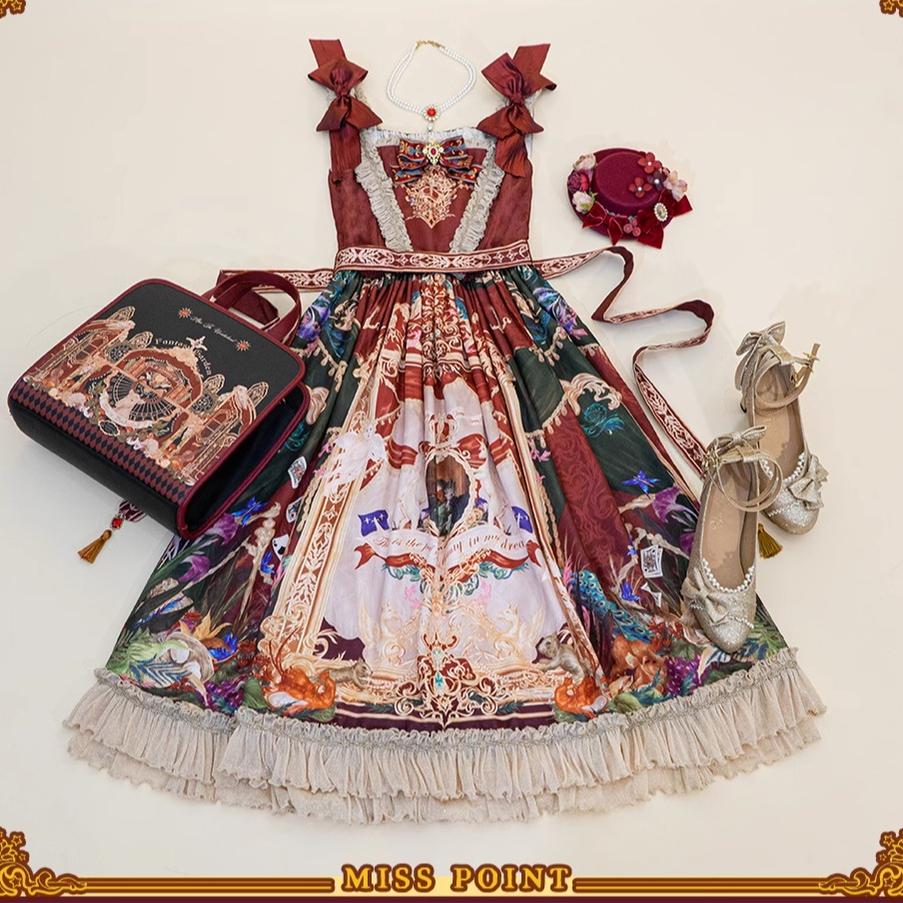 Miss Point - Kaleidoscope - Retro Lolita Dress Oil Painting Print JSK Dress Customized