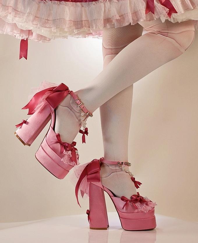 Sky Rabbit - Bowknot Dream - 14 CM Sweet Lolita High Platform Shoes with Chunky Heel