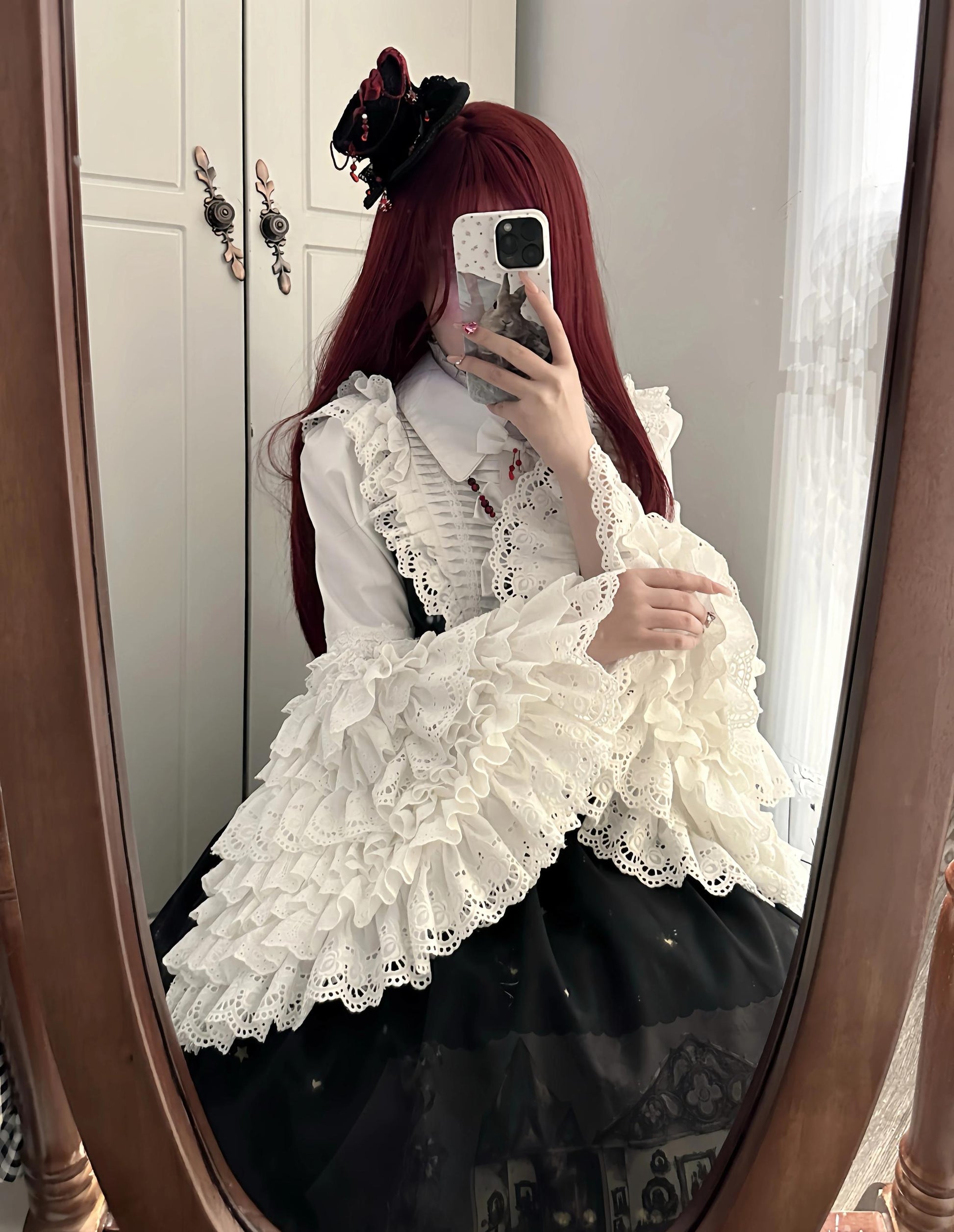 Dark Circle Clinic - Barbara Manor Night - Gothic Lolita JSK Pleated Floral Print Lolita Dress