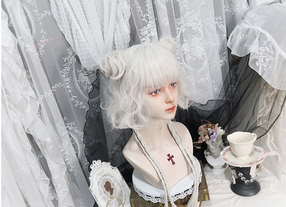 Pippi Palace - Lolita Curly Wig White Braid Wig