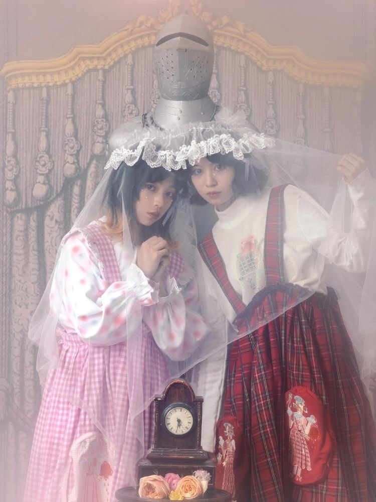 Flower bud plaid suspender dress【s0000003611】