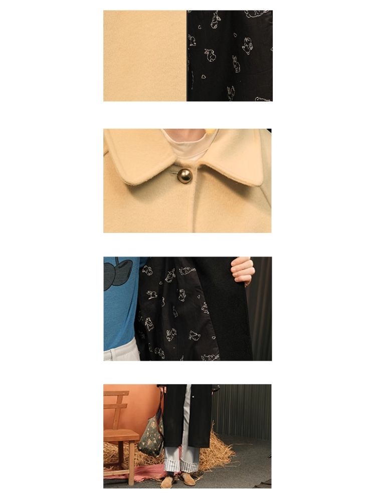 Round ball buckle simple classic Coat【s0000005939】