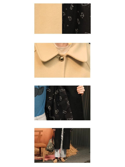 Round ball buckle simple classic Coat【s0000005939】