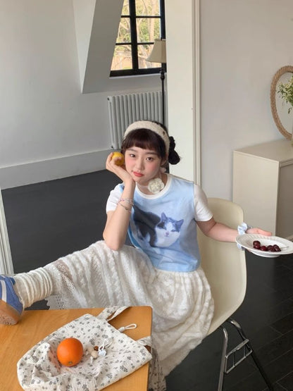 Shoulder Skinny Sweet Cool Girl Short T-Shirt【s0000007710】