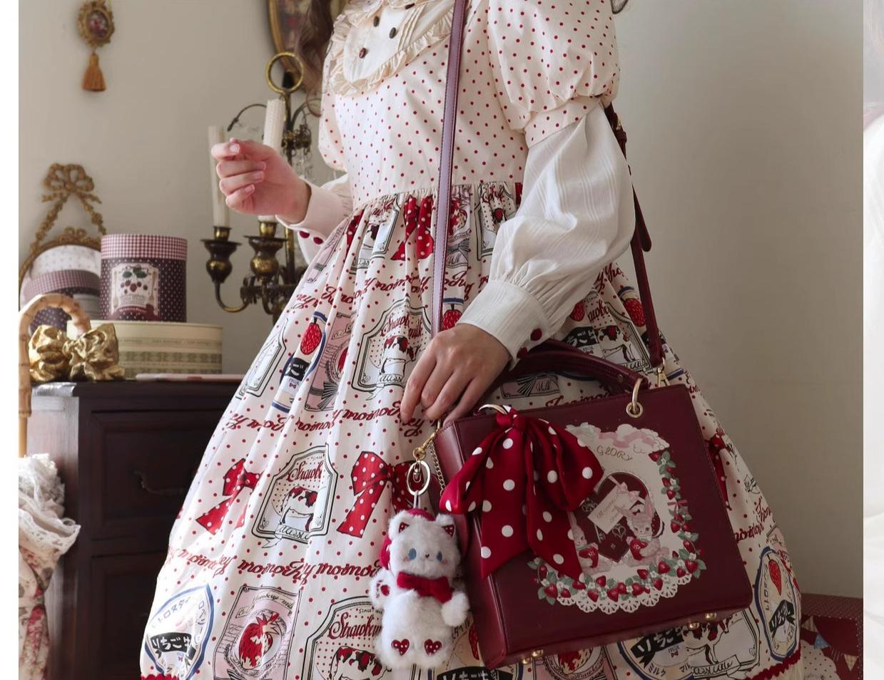 Morning Glory - Retro Lolita Handbag PU Square Wedding Bag