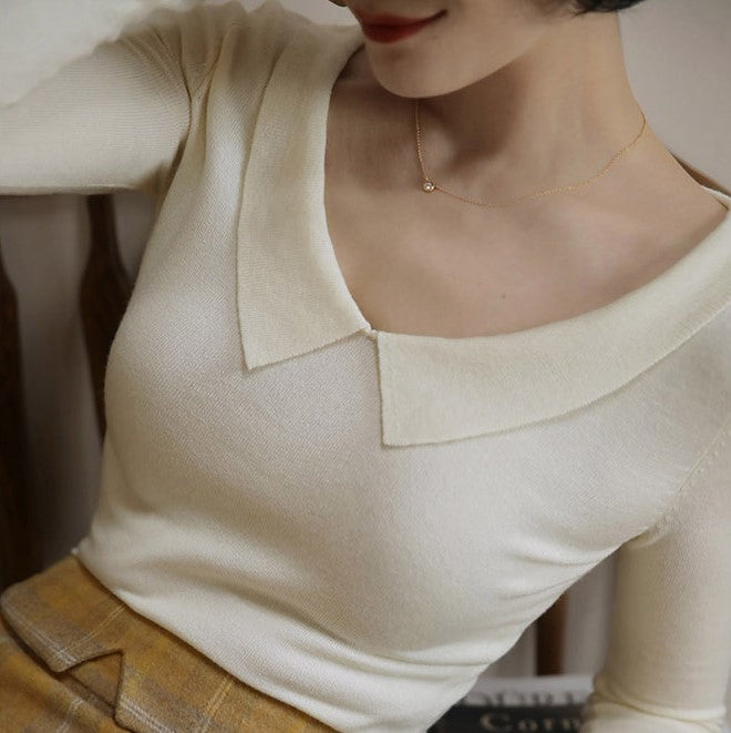 Lady's elegant slim knit