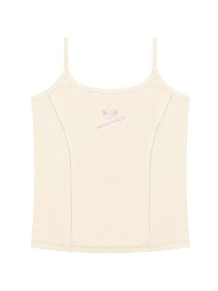 Slim Fit Heart Embroidery Knit Camisole【s0000007133】