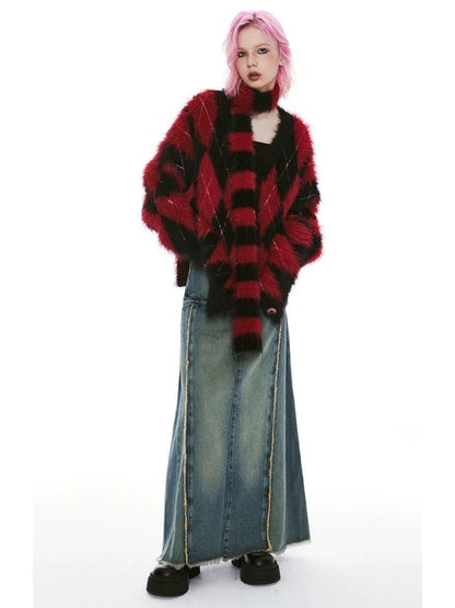 Denim Low Waist Long Half Skirt【s0000004967】