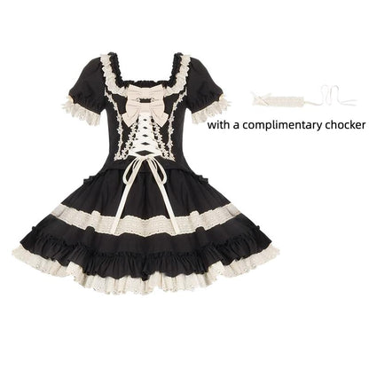 With PUJI - Chapter Seven - Spring Cotton Lolita OP Dress Doll-Like Dress
