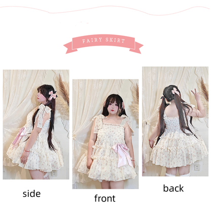 Rouroudream - Teenage Mind - Plus Size Lolita JSK Dress Chiffon Floral Print