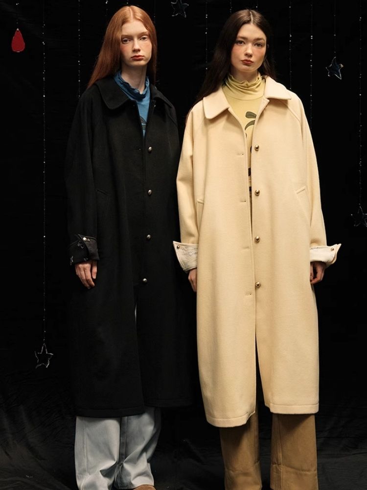 Round ball buckle simple classic Coat【s0000005939】