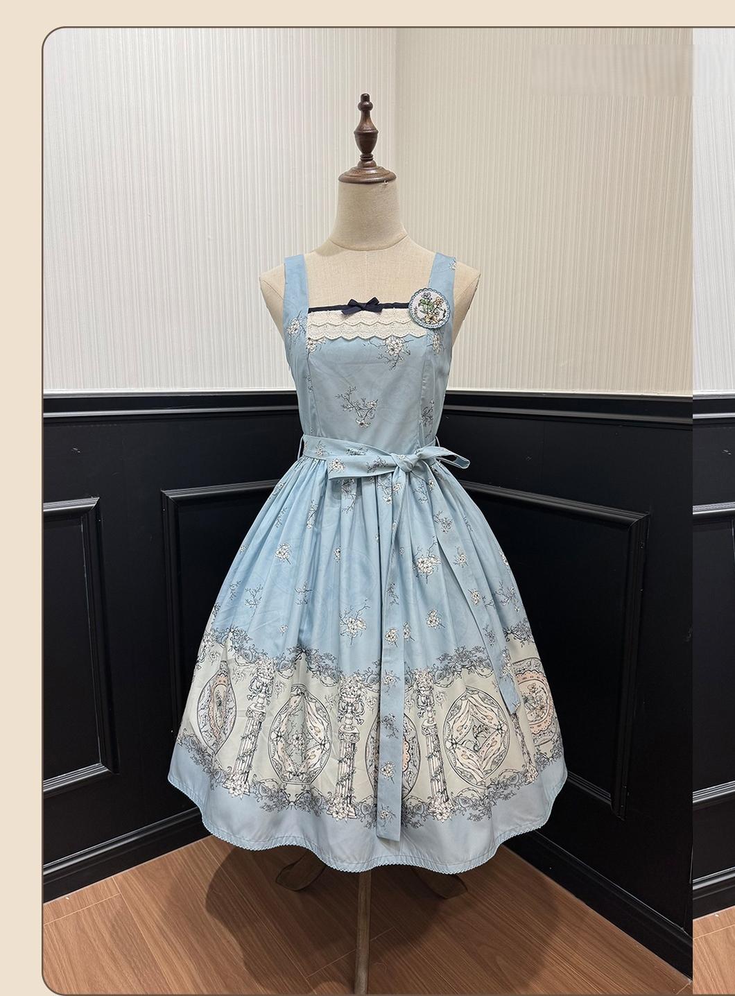 DreamWhale - Small Porcelain Plate - Classic Lolita JSK Printed Dress