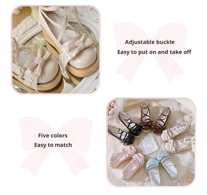 SeeYou - Sweet Cake - Sweet Lolita Platform Shoes Wood Grain