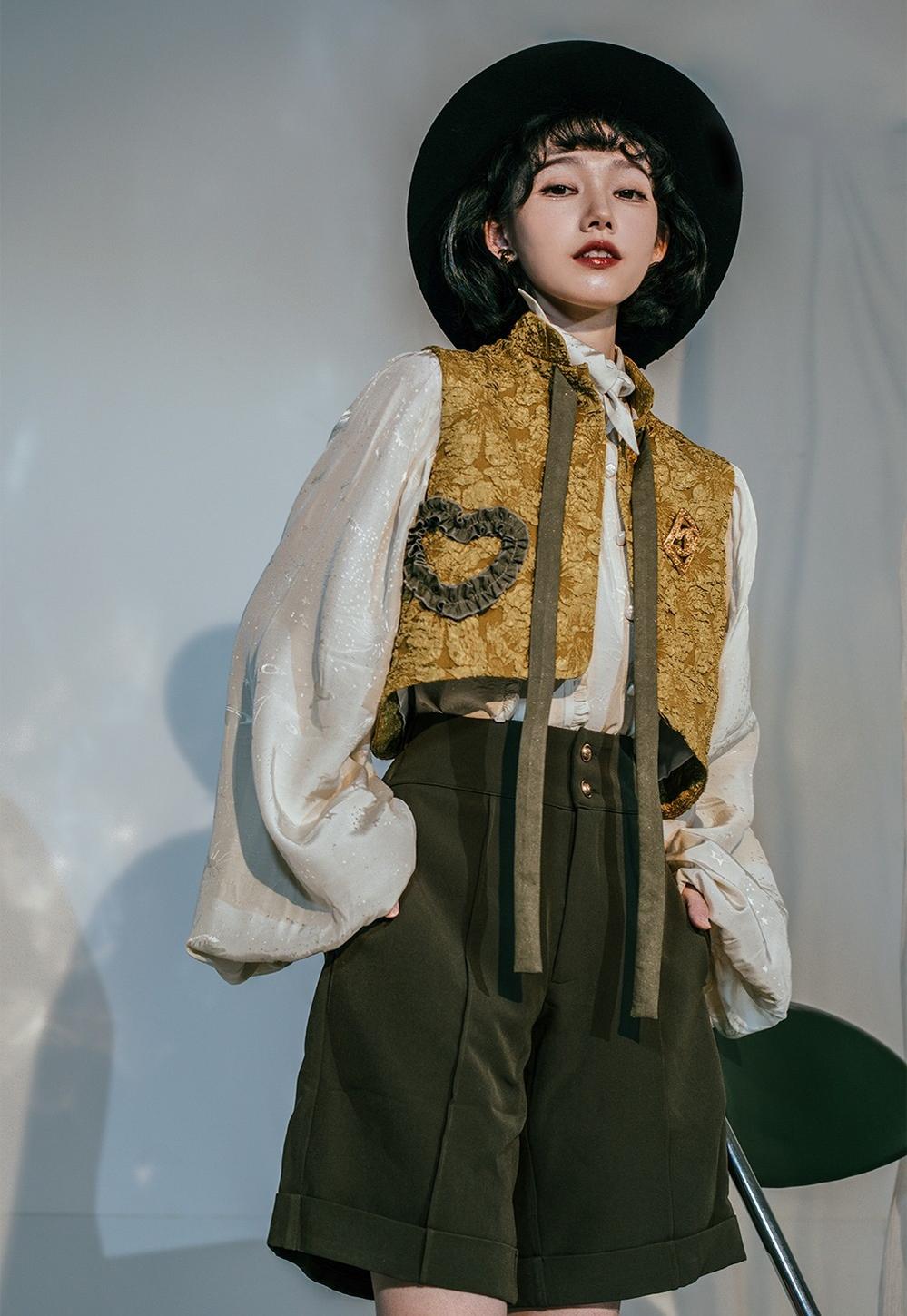 ZJstory - Gilded Age - Vintage Lolita Vest Suit Oil Painting Style Skirt Coat