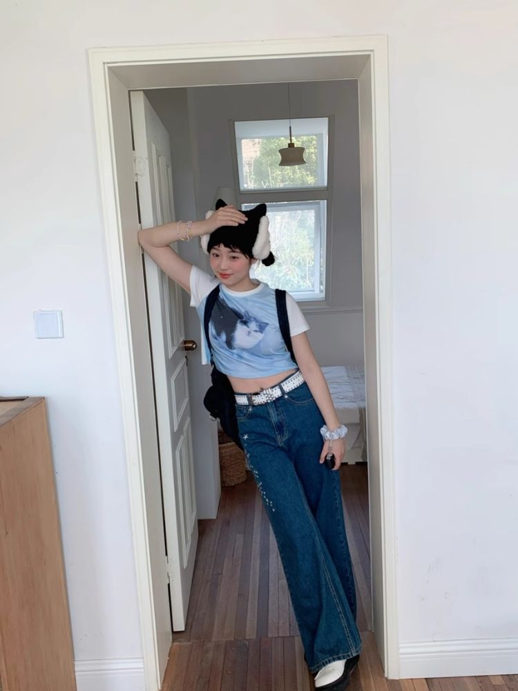 Shoulder Skinny Sweet Cool Girl Short T-Shirt【s0000007710】