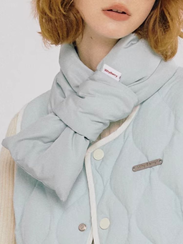 Girly style down jacket and scarf【s0000005077】