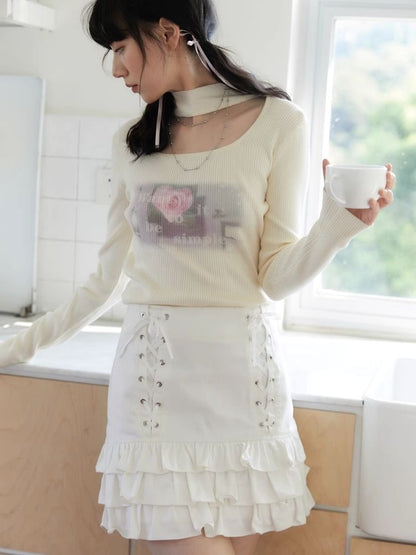 Layers of lace straps ballet style cake skirt【s0000006255】