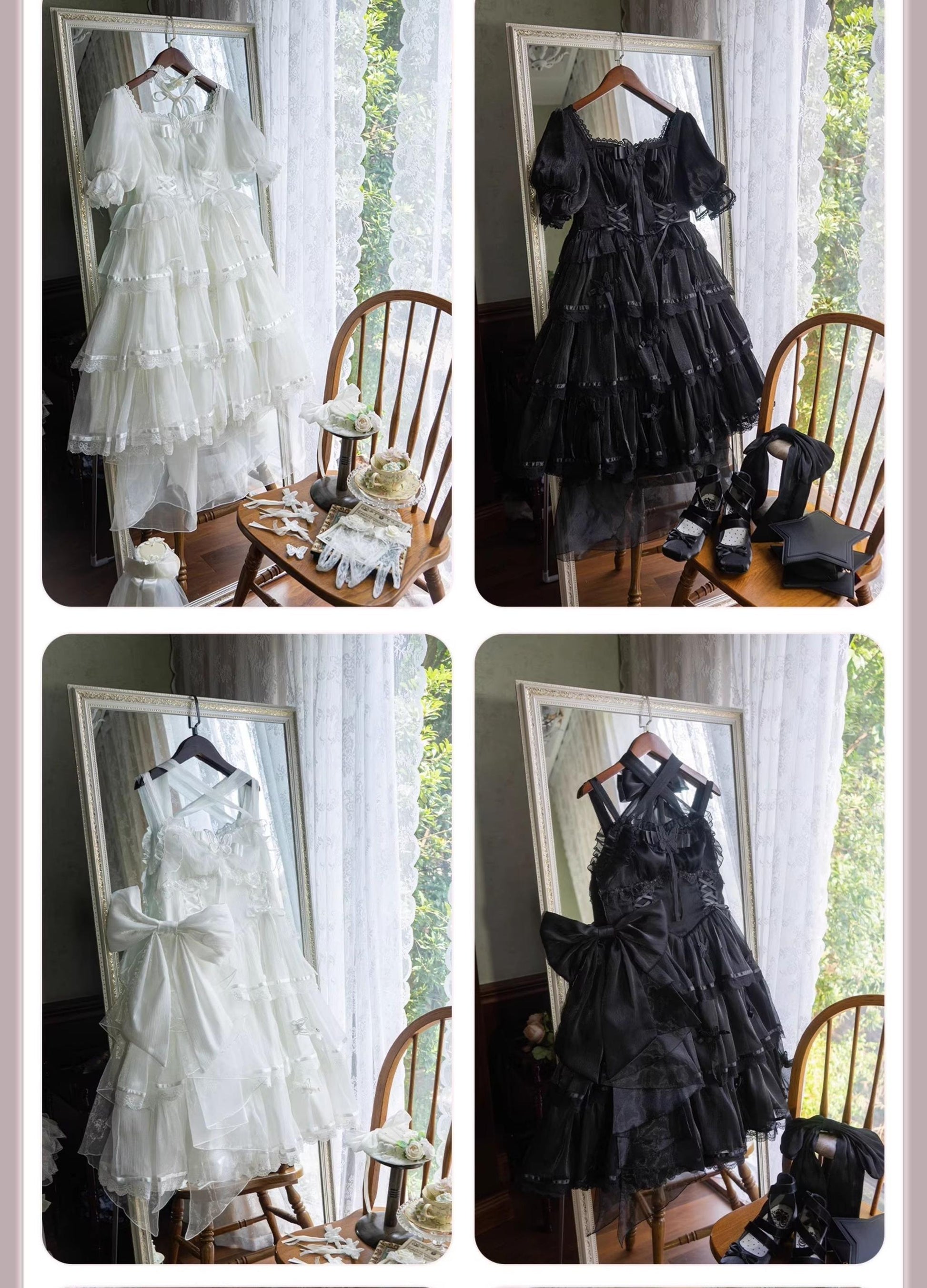 MEEKWIND - Miss Flora - Light Bridal Lolita Dress Gauze OP and JSK