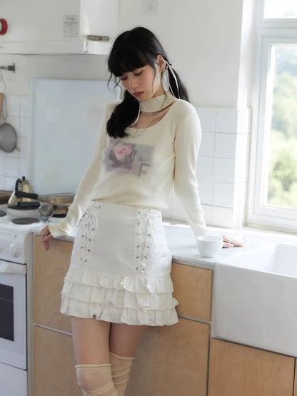 Layers of lace straps ballet style cake skirt【s0000006255】