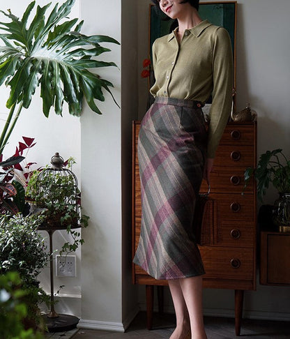 British plaid elegant skirt