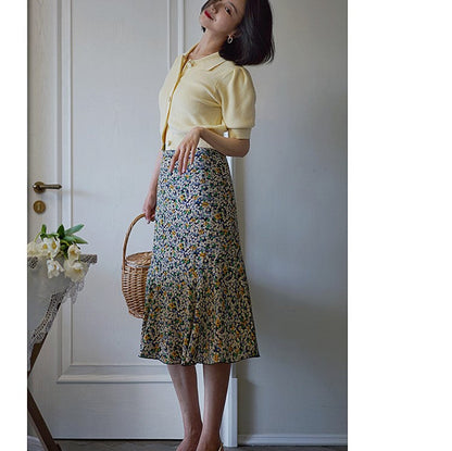 Vintage skirt dripping with flower drops