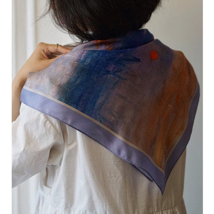 oil painting silk scarf