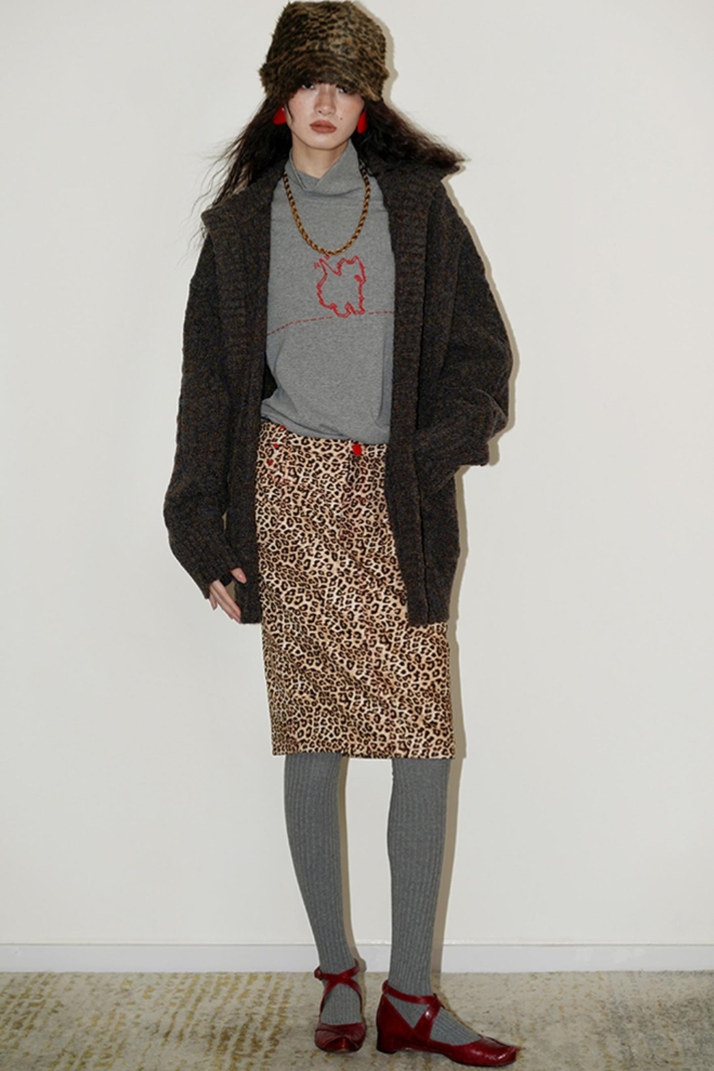 Casual Puppy Design Crewneck Top