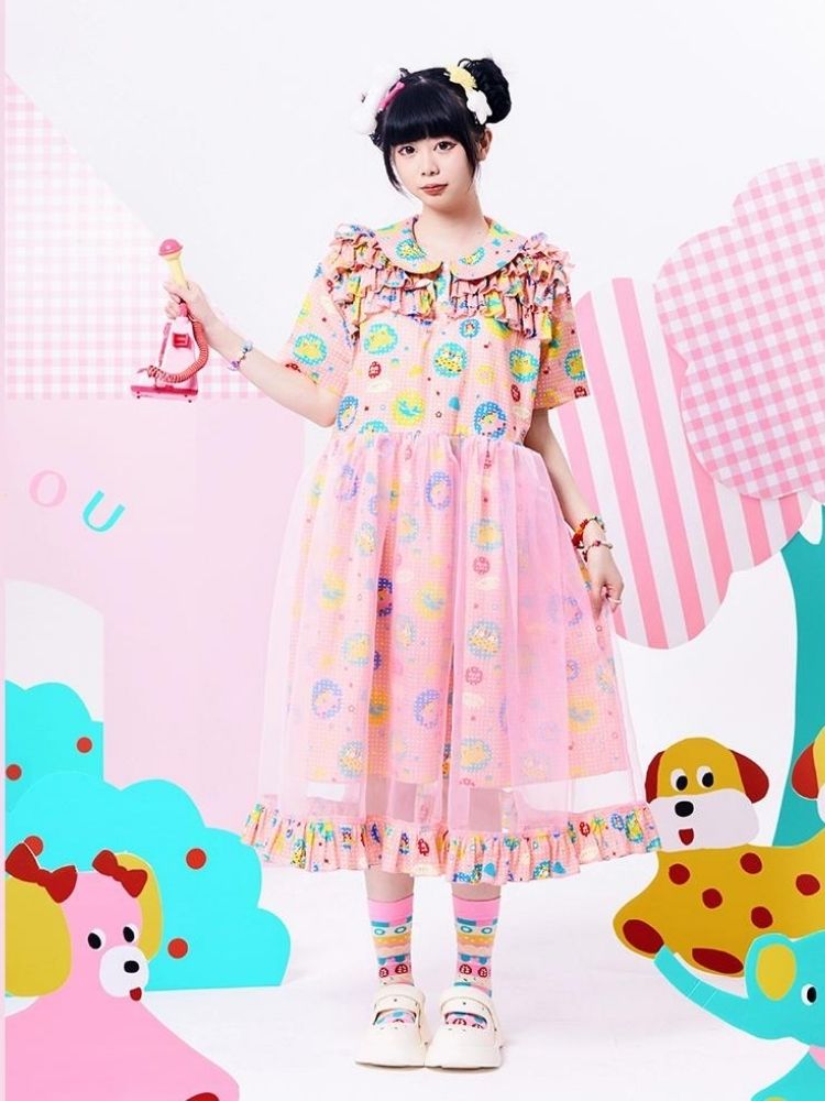 Original Print Showa Girl Dress【s0000002881】