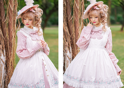 Chess Story - Rosebud Manor Version 2.0 - Vintage Country Lolita Embroidered JSK Smocked Dress