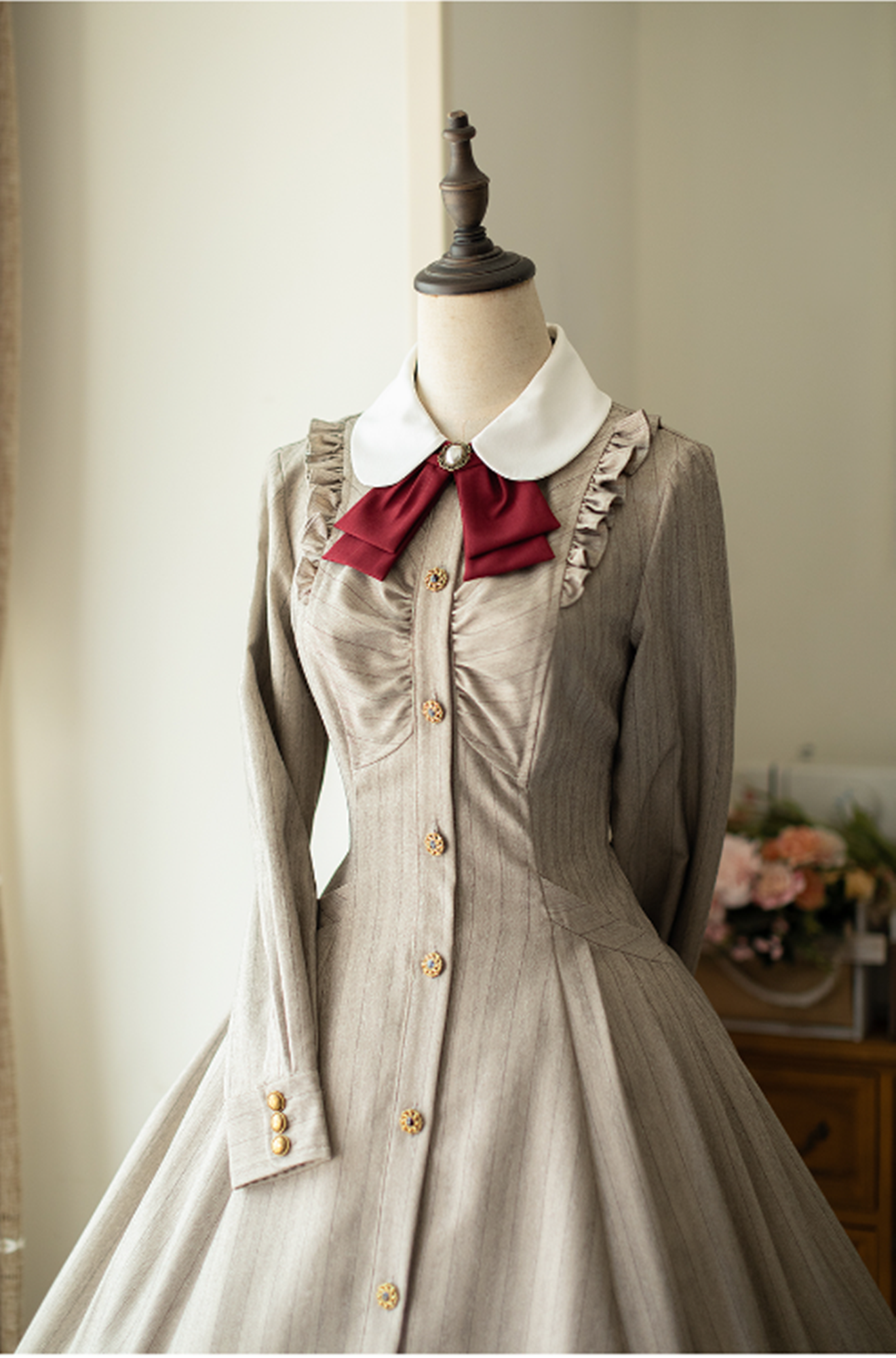 Forest Wardrobe - Winter Lolita Classic Front Open Stripe OP