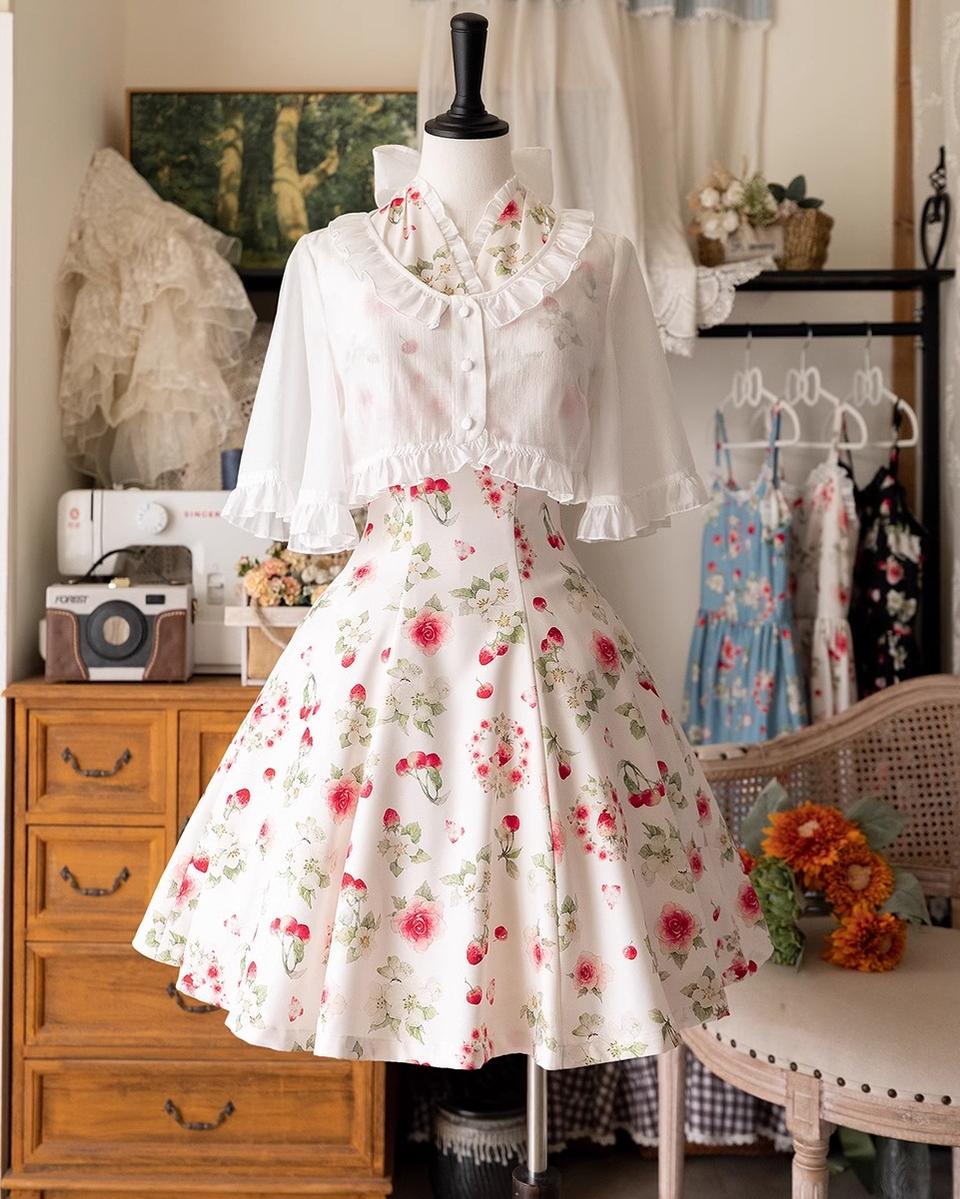 Forest Wardrobe - Summer Berry Picture Book - Elegant Lolita Thin Cardigan Ruffled Sleeve Innerwear Solid Color