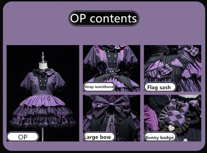 Forest Fluorescent Carps - Ouji Lolita OP Dress Circus Lolita Strip Prince Suit