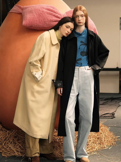 Round ball buckle simple classic Coat【s0000005939】