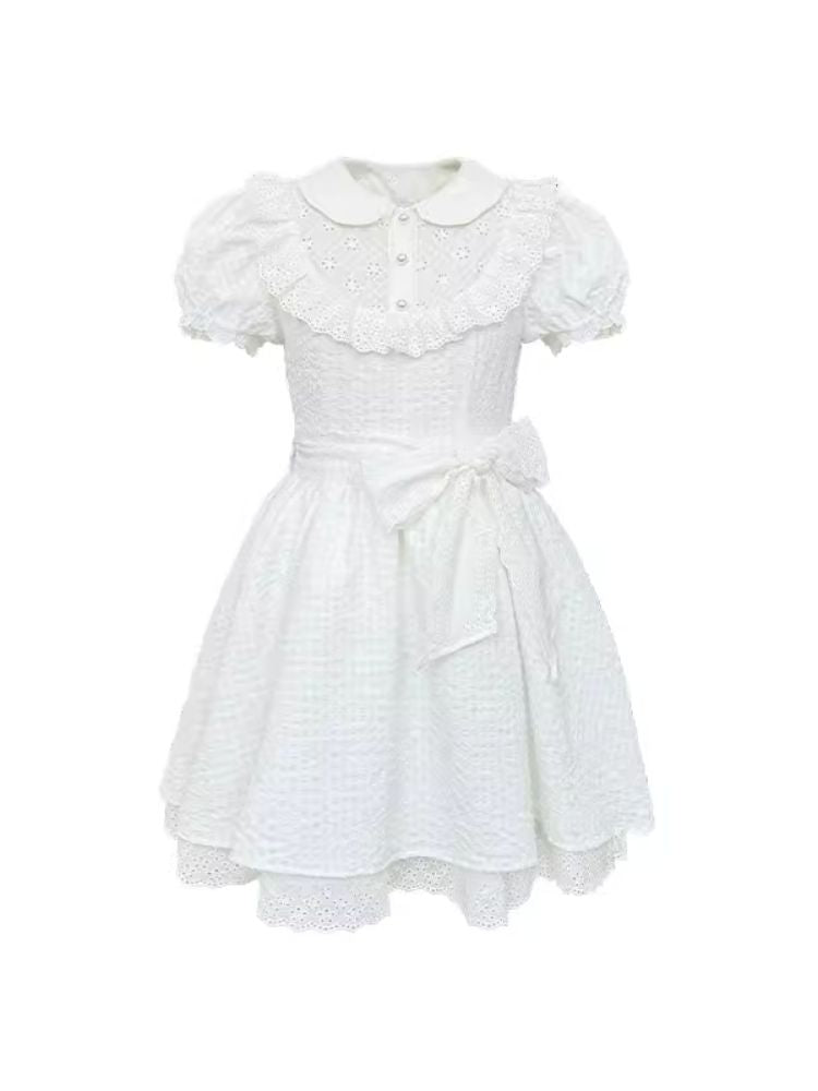 Lace Short Sleeve Doll Dress【s0000008363】